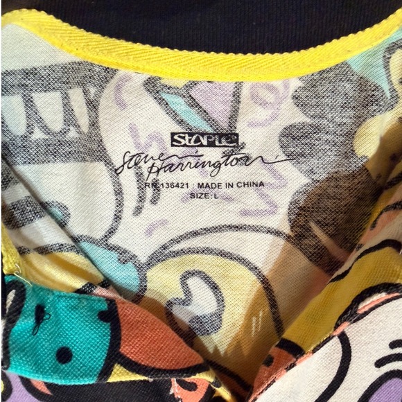 Steve Harrington Staple Pigeon Graphic Short‎ Sleeve Polo Shirt Men's L - Picture 2 of 4